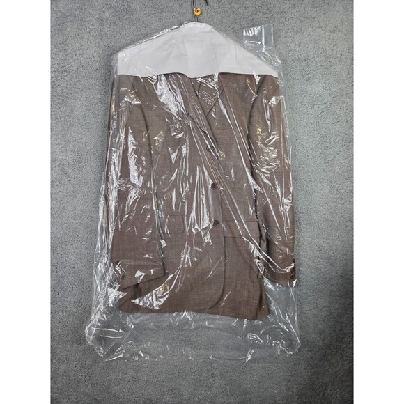 Stacy Adams Men Suit Gold LabeL 42R Brown Tan Windowpane Check Pants 35R (34x30) - Picture 3 of 13